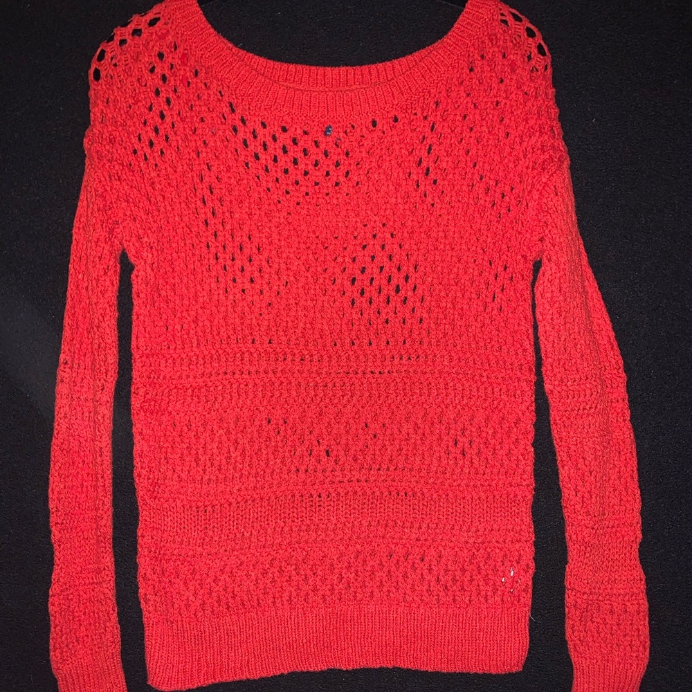 American Eagle Outfitters Red Knit Sweater